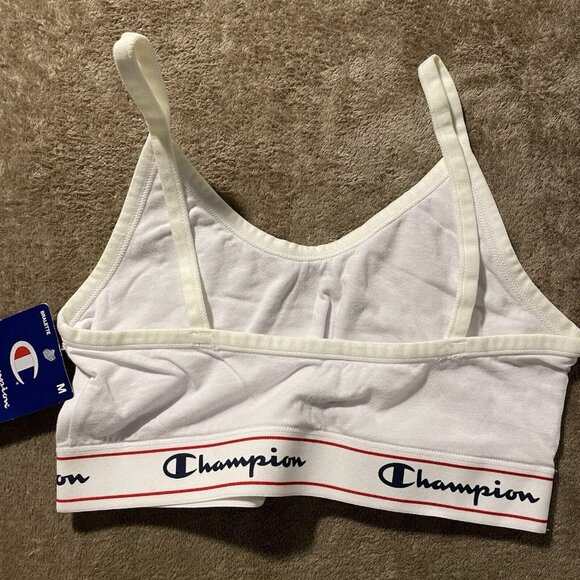 Champion Bralette NWT Women’s Size M Double Dry  White Spellout - Picture 3 of 3